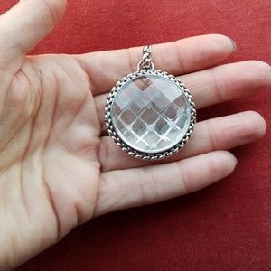 Swarovski silver pendant with clear crystal